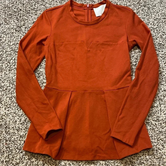 Phillip Lin 3.1 Orange Bodycon Peplum Top - Picture 2 of 8